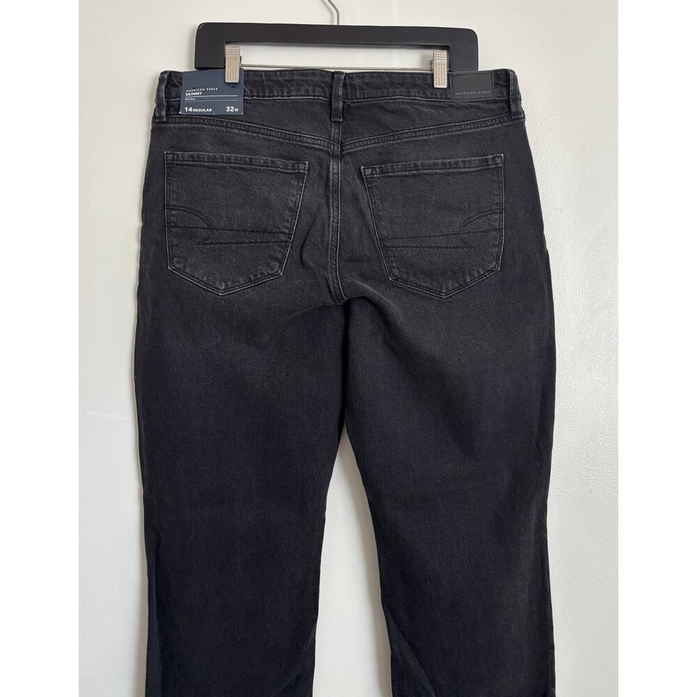 Black Magic American Eagle Mid Rise Stretch Skinny Jeans 14R - Picture 4 of 6
